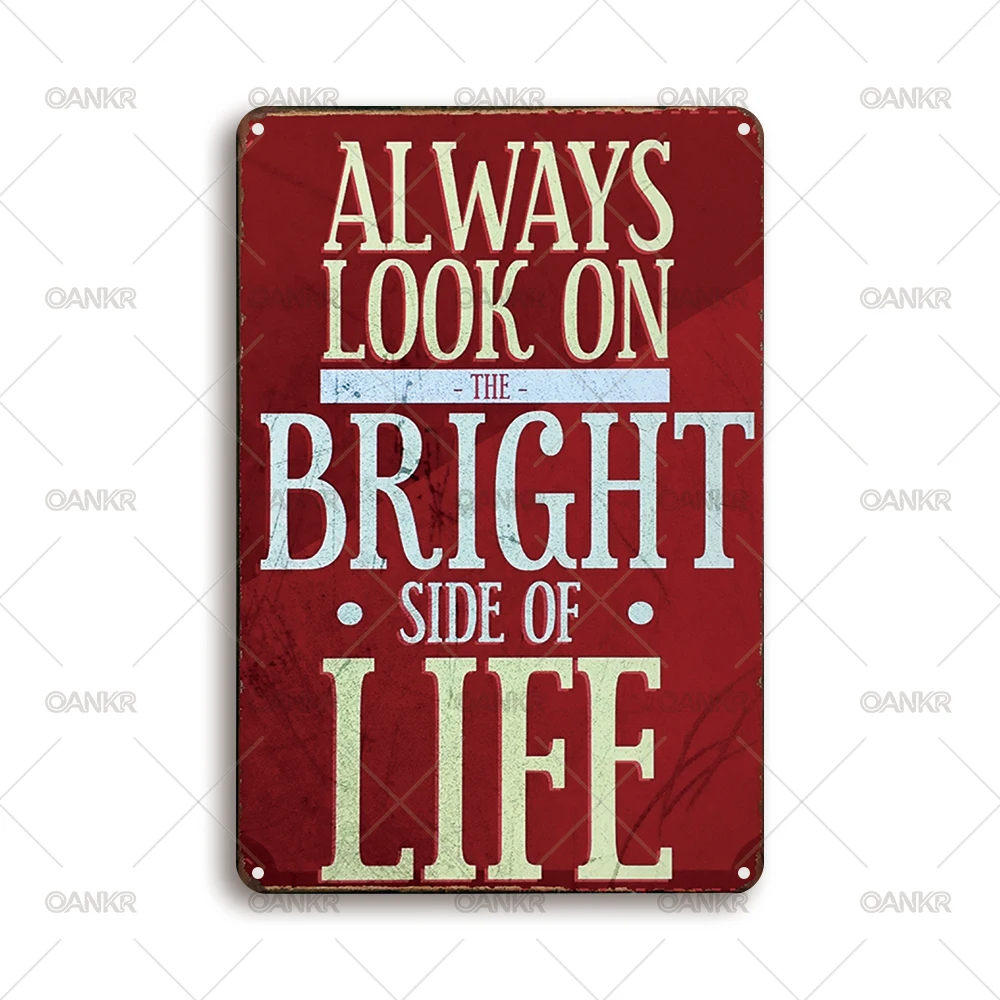 Positive Life Quotes Poster Metal Tin Sign Work Hard and Be Nice Wall Art Decor for Home Office Inspirational Retro Plaque