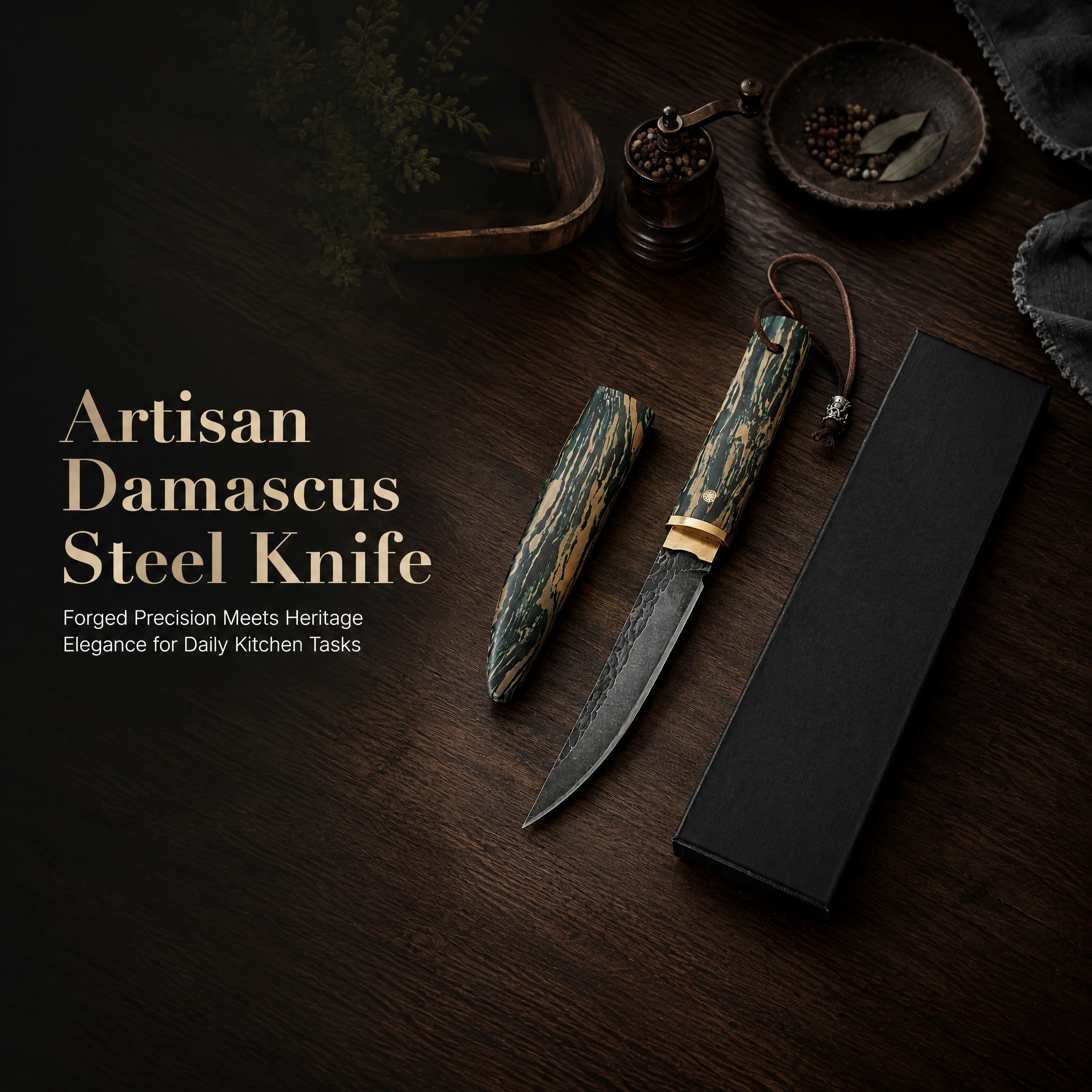 Professional kitchen knife high-end three-in-one steel boning knife sharp sushi knife and meat cutting knife Comes with a gift b