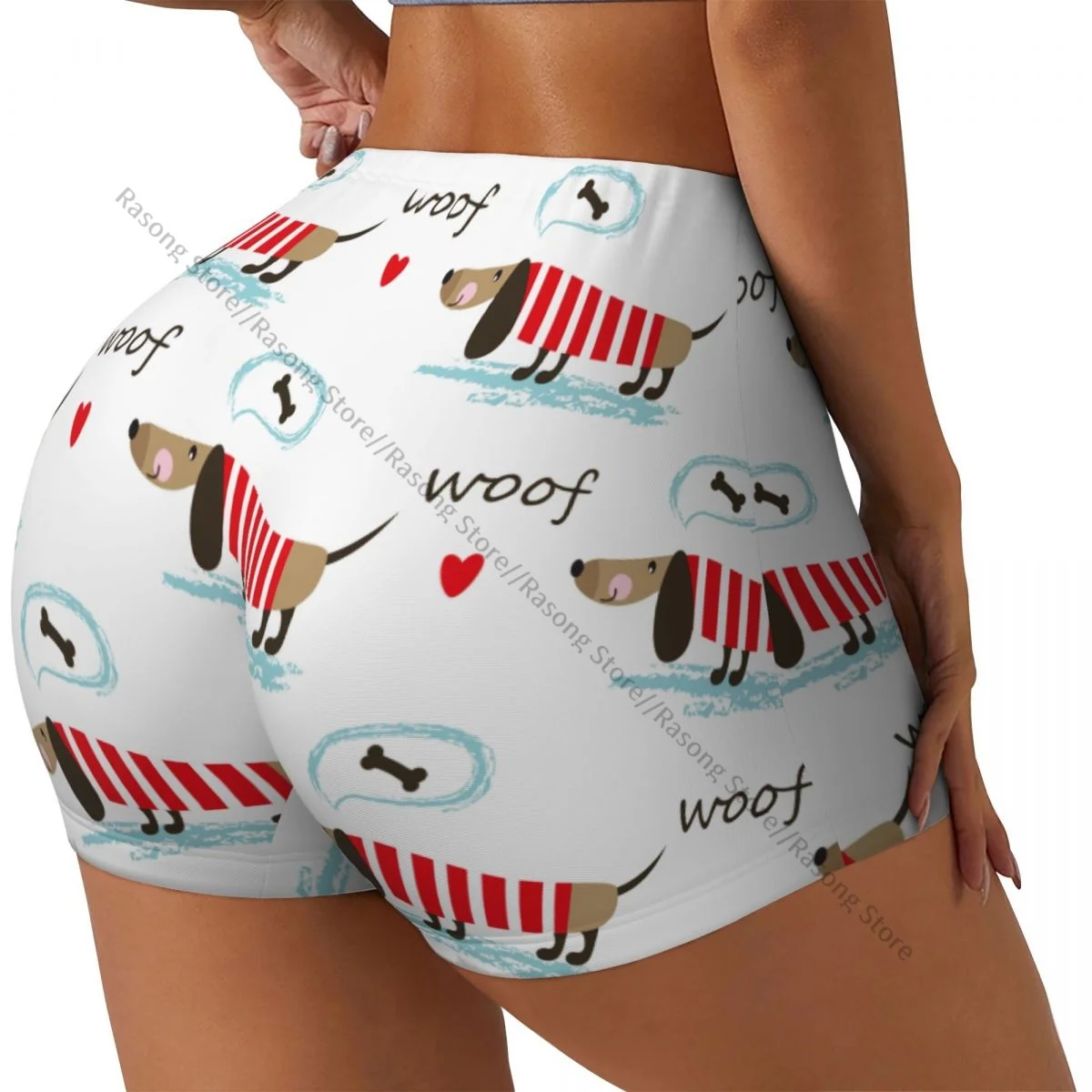 

Женские шорты для йоги, милые шорты для тренировок с таксой и костями, быстросохнущие женские шорты для йоги, тренажерного зала, бега, спортивная одежда