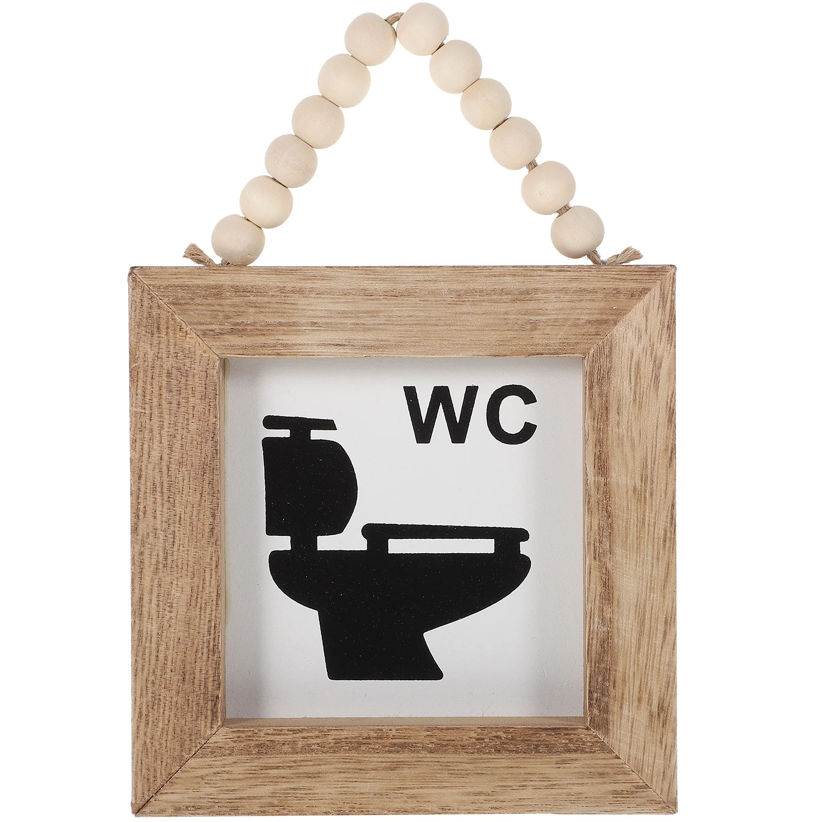 

Toilet Wooden Sign Hanging Decor Bathroom Wall Office Pendant Indoor Doorplate Rustic Style Board Universal Pastoral