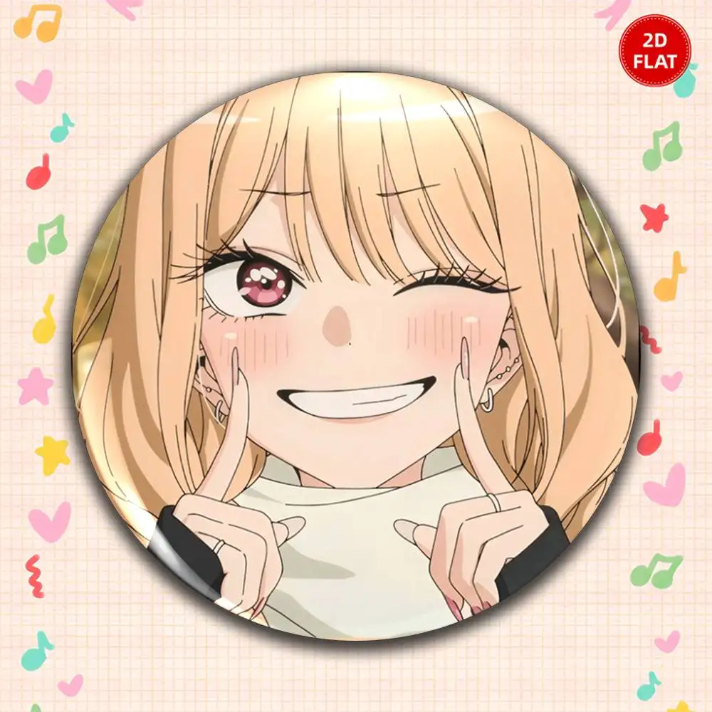 2026 Newest Classic Style 2D FLAT Gorgeous Round Anime Plastic Brooch Pin Unisex Lapel Badge Fun Gift For Friends Family