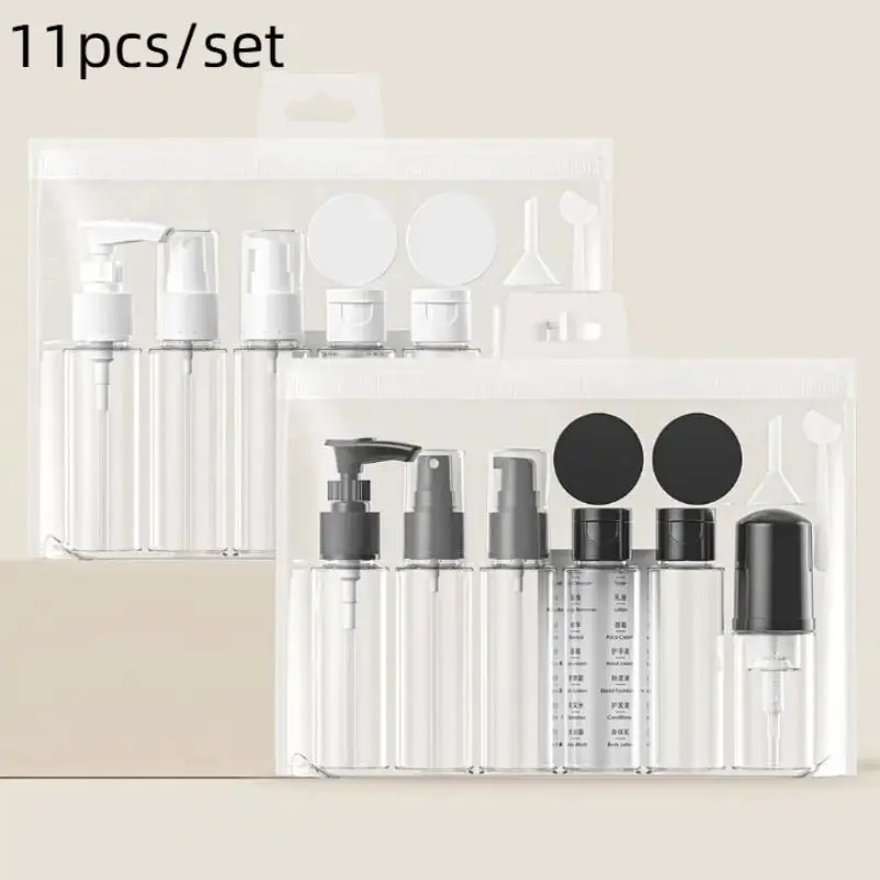 11pcs/Set Travel Bottle Set Refillable Bottle Soft PET Lotion Shampoo Container Squeeze Tube Empty Bottle