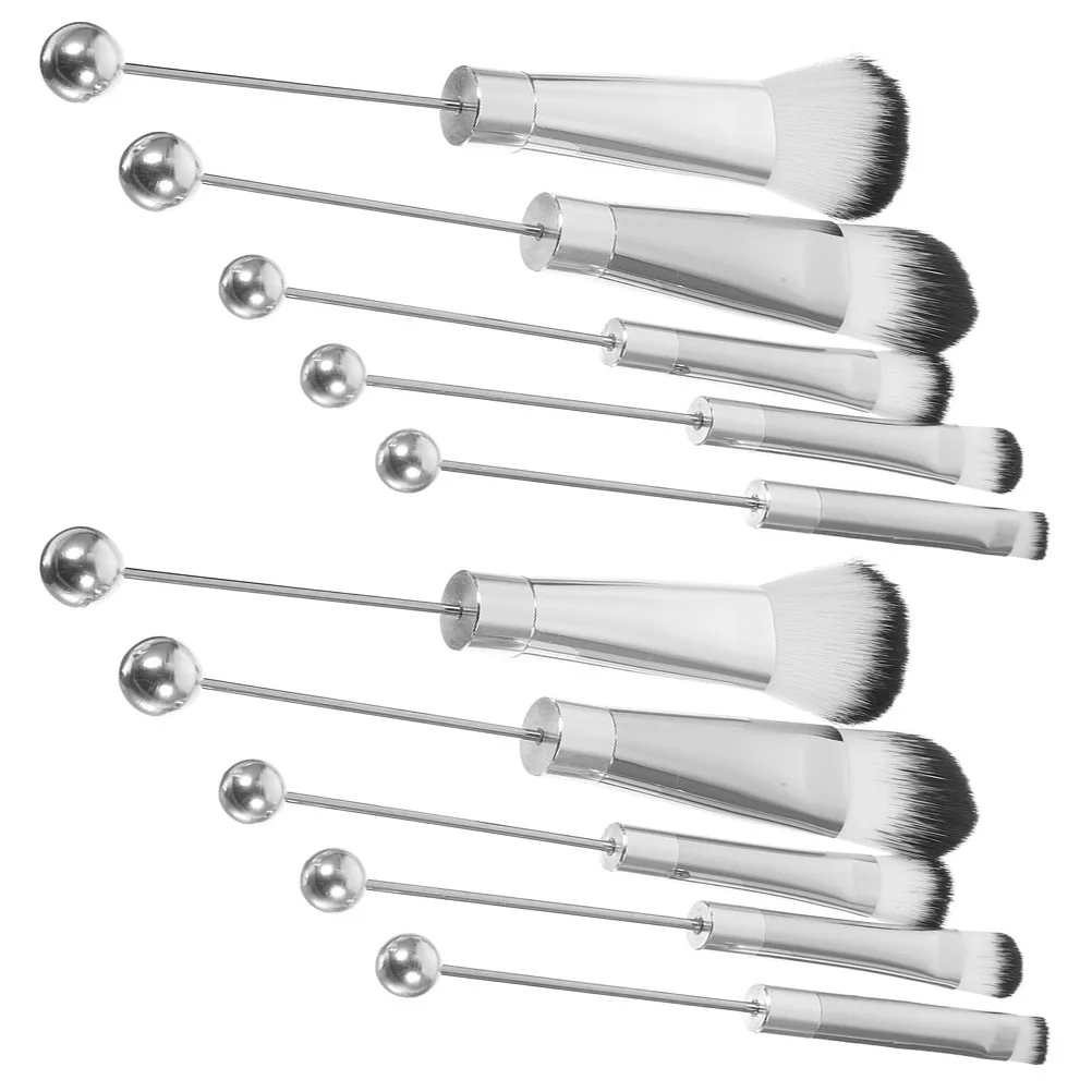 2Sets Make-Up Kwasten Set Zachte Haren Metalen Handvat Oogschaduw Blush Concealer Borstel Makeup Tools voor Vrouwen Oog voor oogschaduw