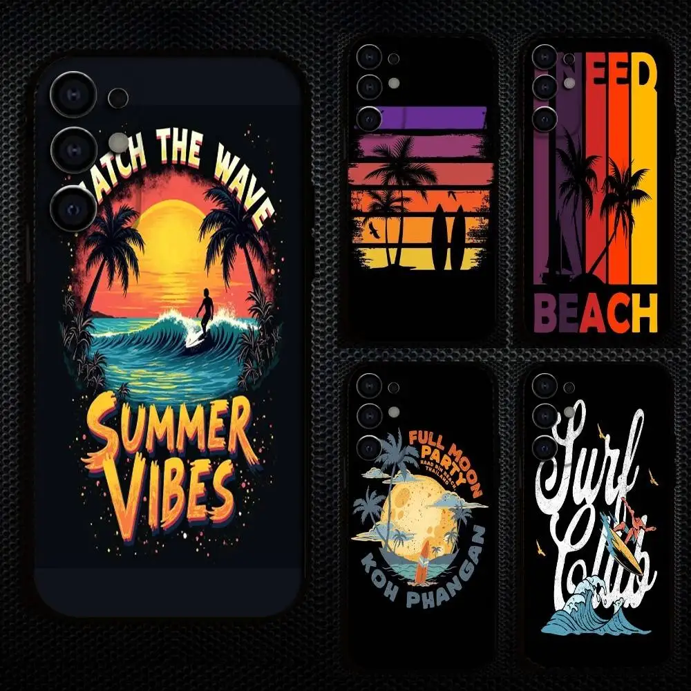 

Surfing At The Beach Phone Case For Samsung S25,S24,S21,S22,S23,S30,Ultra,S20,Plus,Fe,Lite,Note,10,9,5G Black Cover
