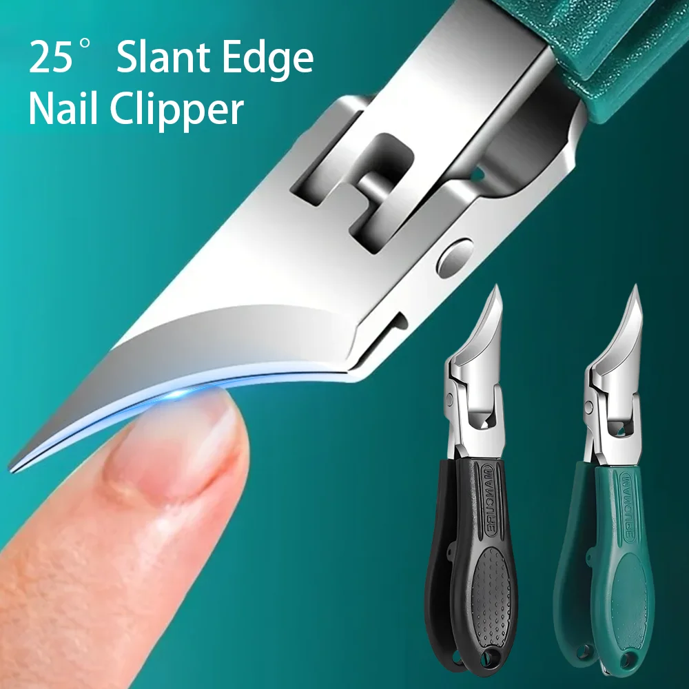 25 °   Schrägkantiger Nagelknipser mit Anti-Spritz-Funktion, Adlerform, schräge Zehennagelschneider für eingewachsene Nägel, professionelle Trimmwerkzeuge.