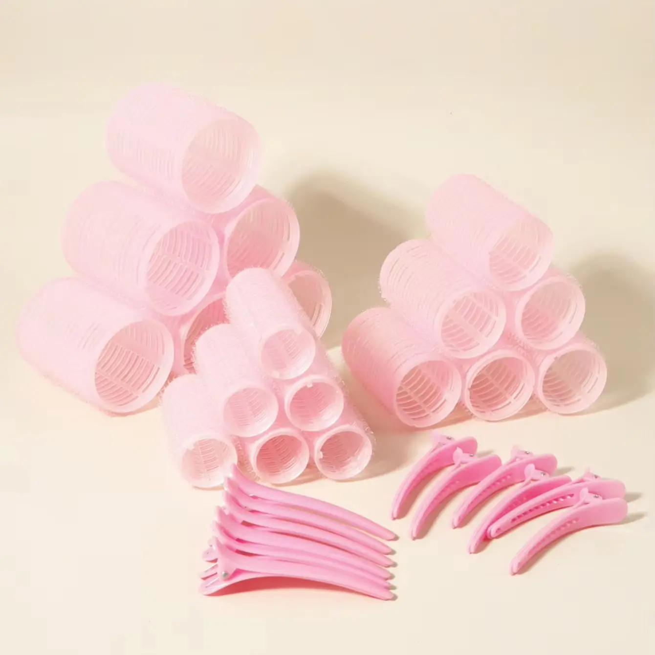 

30 piece heatless curling set ,18 piece curling iron self grip,12 piece hair clips,creating fashionable curls and wave shapes