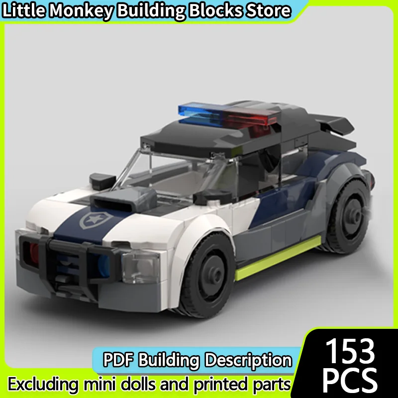 

City Car Model MOC Building Bricks Classic Police Patrol Car Modular Technology Children Holiday Gifts Assemble Toys Suit