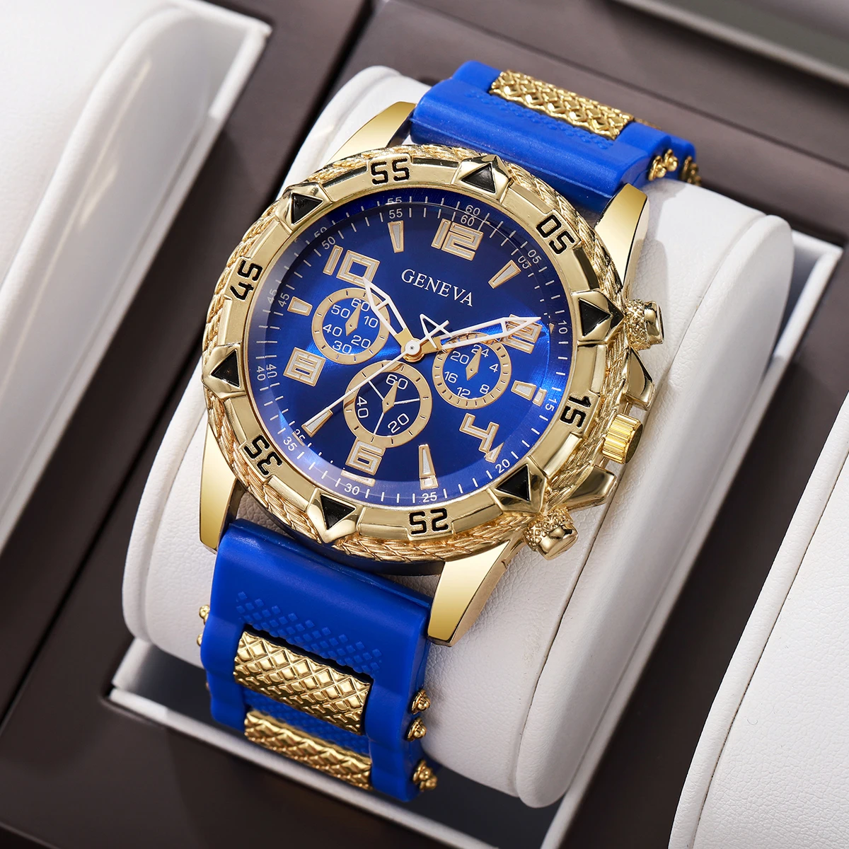 Fashion Silicone Strap Men Sports Watch Luxury Arabic Dial Business Quartz Wristwatch Reloj Hombre (Without Box)