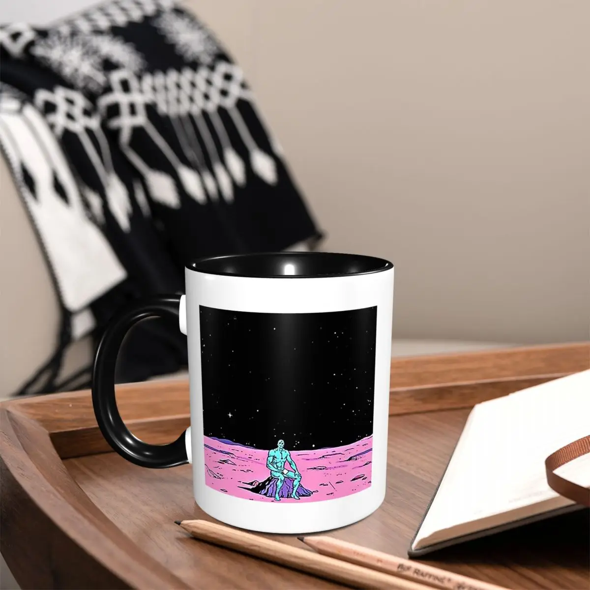 (Fixed) Dr. Manhattan Sitting On Mars (comic) Mug Funny Ceramic Coffee Cups Tea Mugs Milk Cup Drinkware Gifts for Friends