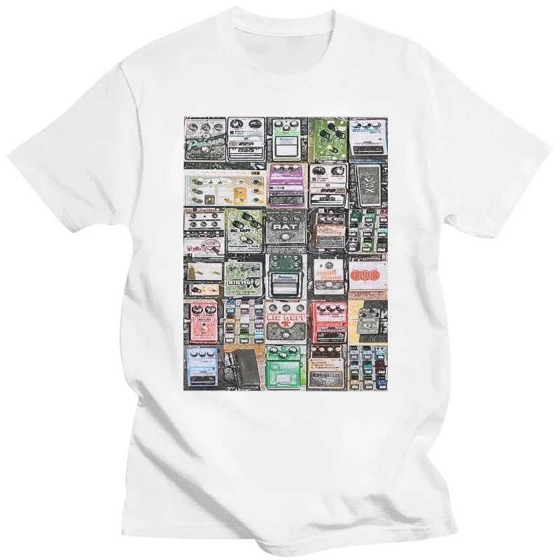 Short Sleeve Cotton heavyweight Informal Guitar Effects Pedals T Shirt Classic Retro Guitarists Old Skool Hooligans streetwear