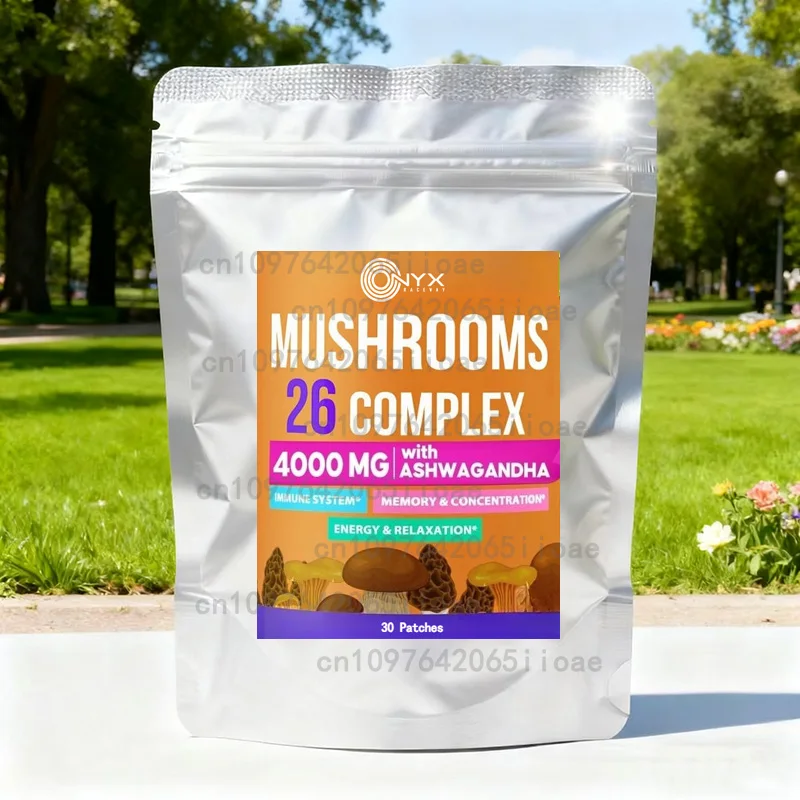 30 Patches Real Mushroom Complex Transdermal Patches for Bone Muscle Health, Energy, Mood