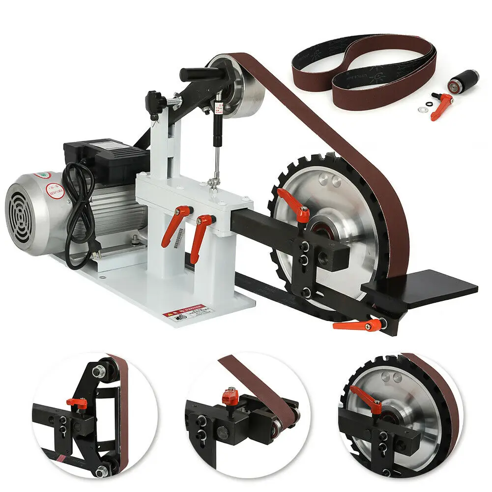 

Good1.5KW 2" X 82" Belt Grinder Knife Grinder with 2 Motor Polishing Grinding Machine 3-in-1 Design for Metalworking 220/380V