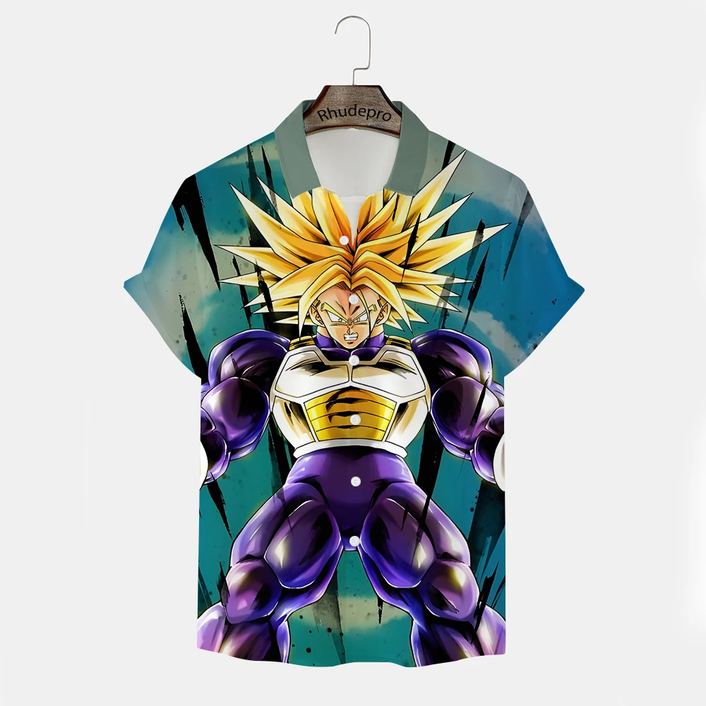 Anime Jepang Y2k pakaian kemeja pria Hip Hop hadiah gaya Harajuku anak-anak 5XL pakaian Streetwear Anime 2024 Goku