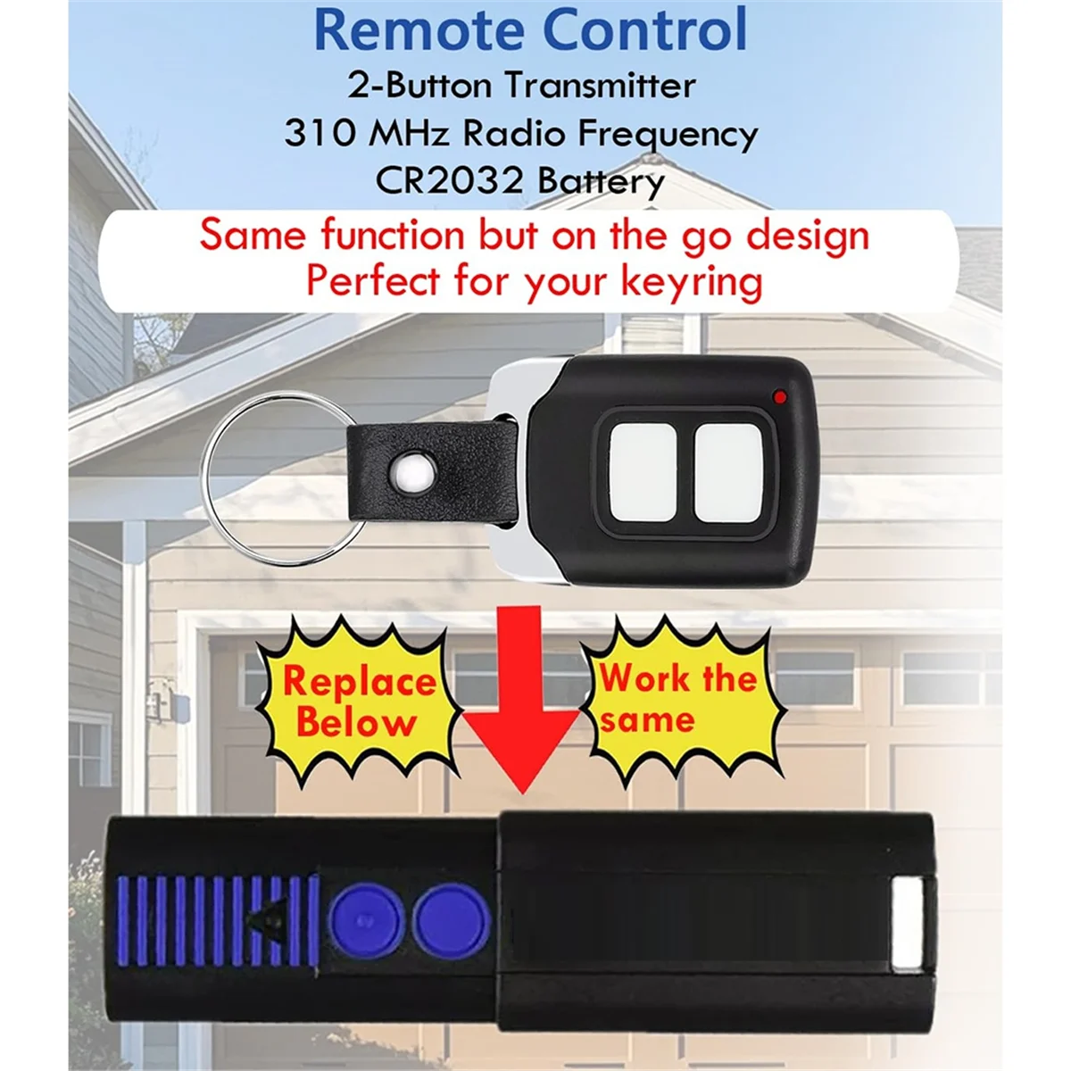 【HOME TOOLS】Direct Drive 4054V001 2 Button Remote Control For Sommer Y4054V005 310Mhz Garage Door Opener Synoris 550/800