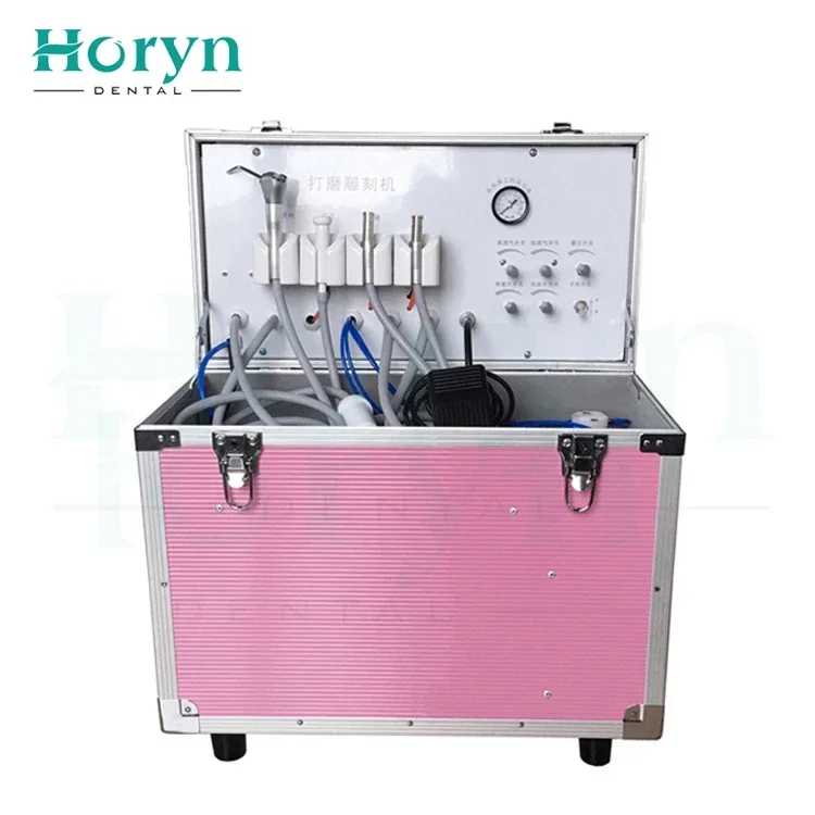 Portable Mobile Treatment Box den tal cli nic Turbine Unit With Air Compressor