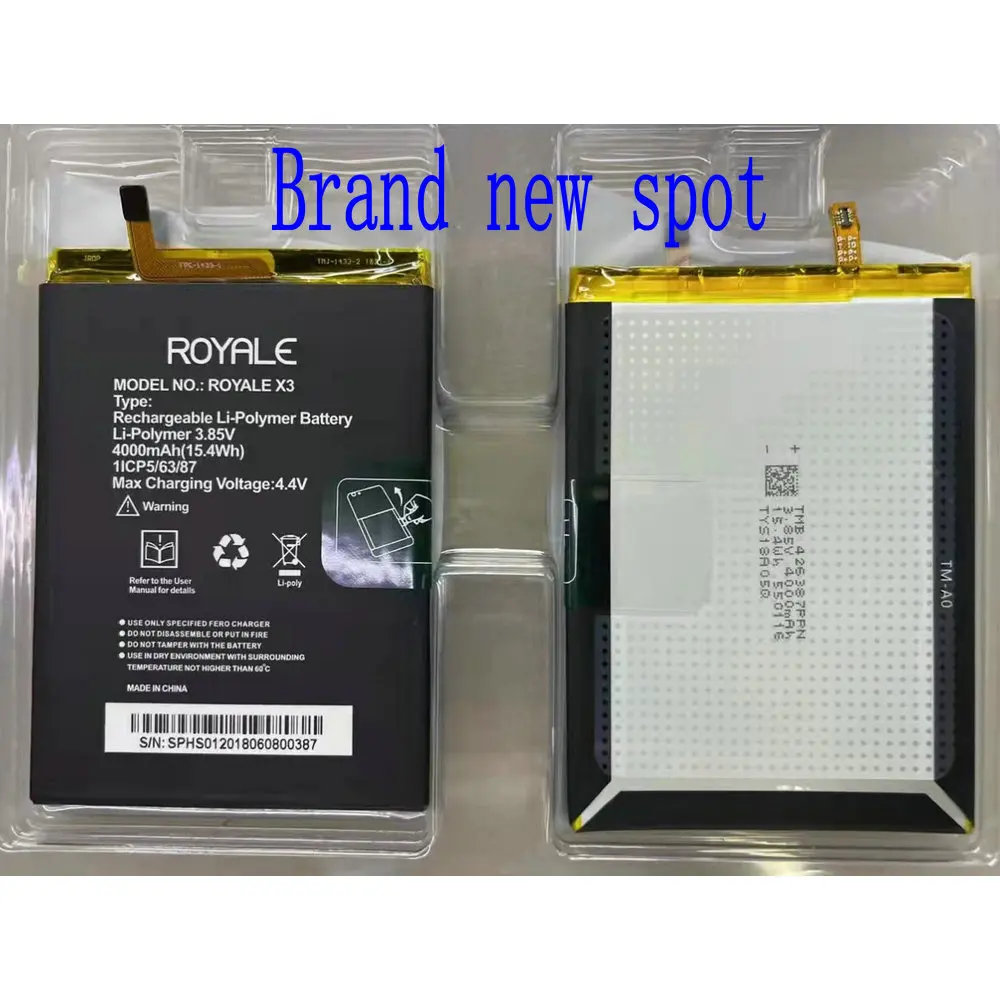 

3.85V New Original ROYALE ROYALE X3 4000mAh High Capacity Replacement Battery