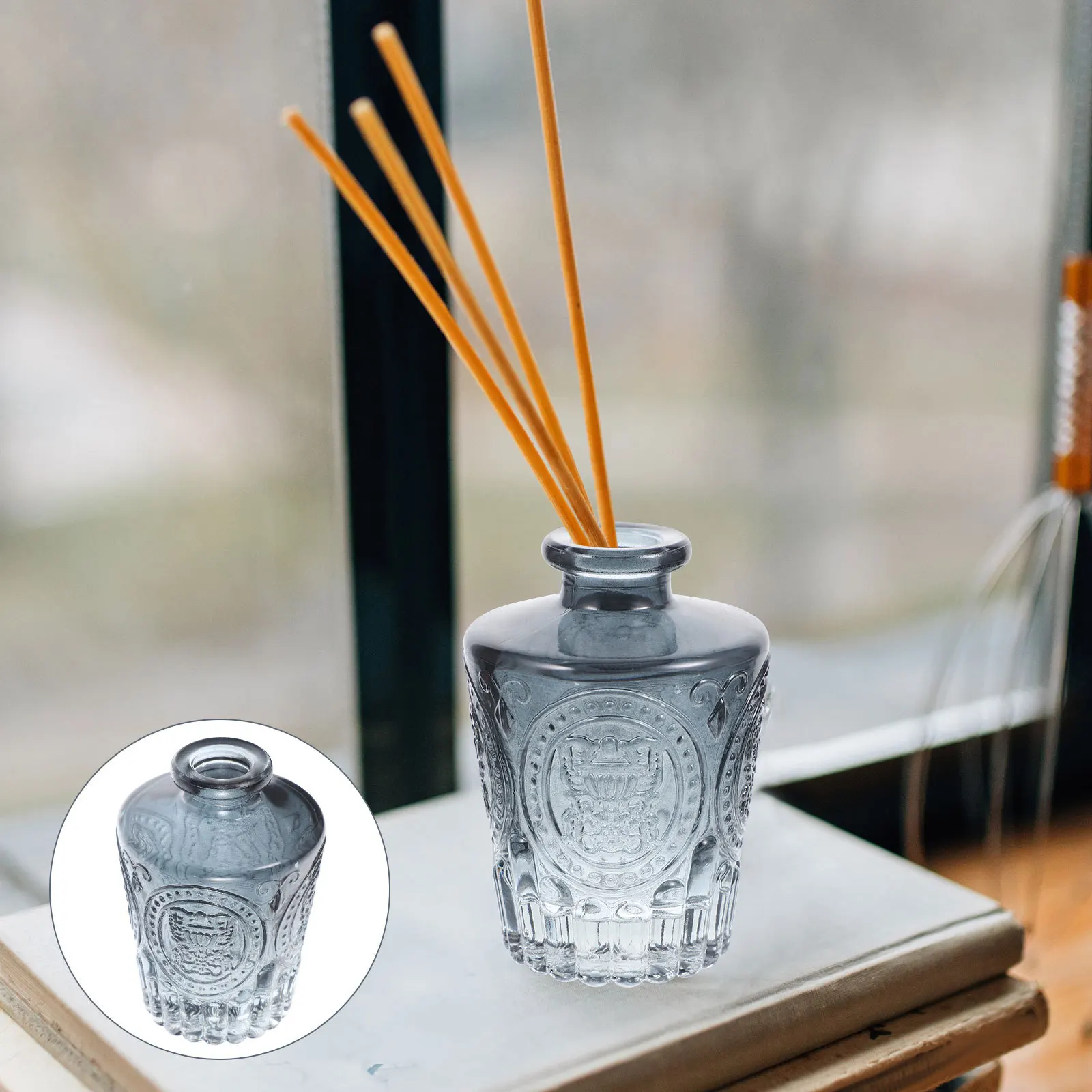 

2 Pcs Glass Aroma Bottles Essential Oil Bottles Home Aromatherapy Storage Bottle Refillable Fragrance Diffuser Bottle