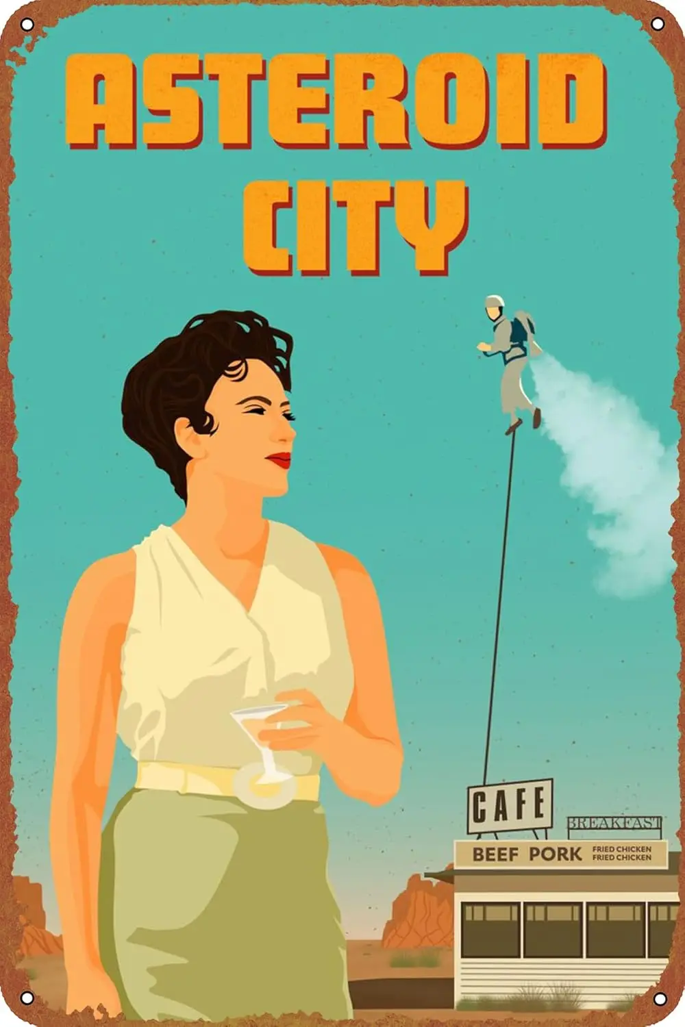 Настенный плакат с изображением города-астероида, 8x12 дюймов