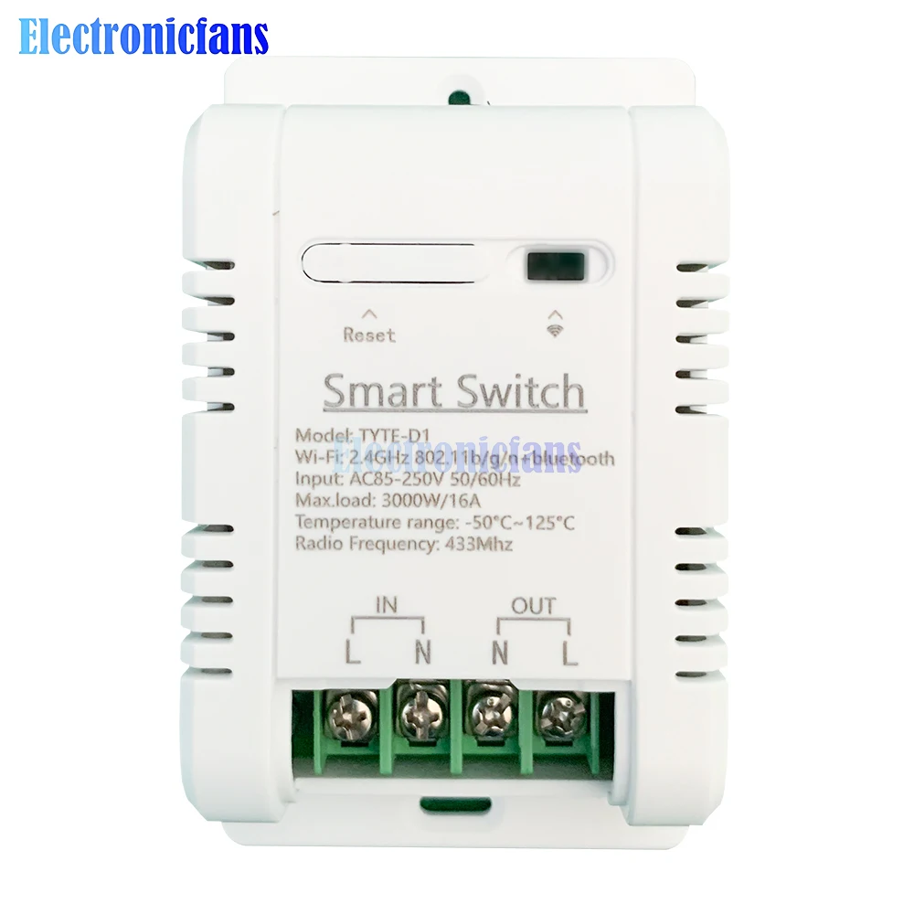 16A Smart Life Graffiti Tuya WIFI+Bluetooth Dual Mode Circuit Breaker Control Mini On/Off Switch Wireless