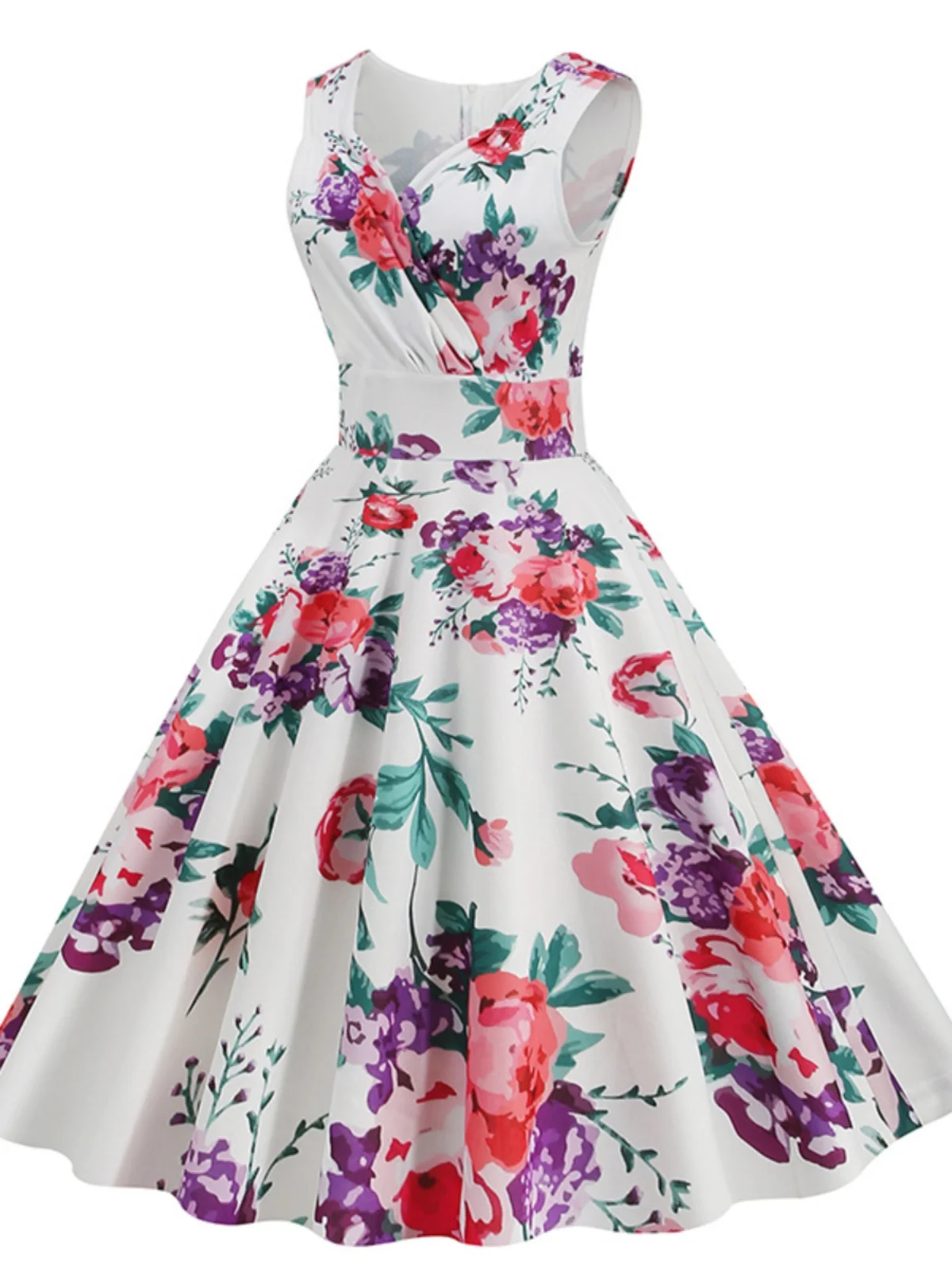 Hebe Sle Vintage à pois Dr jupe Svel robe mi-longue Ele jupe pivotante Maxi Dr Polyester printemps 2025