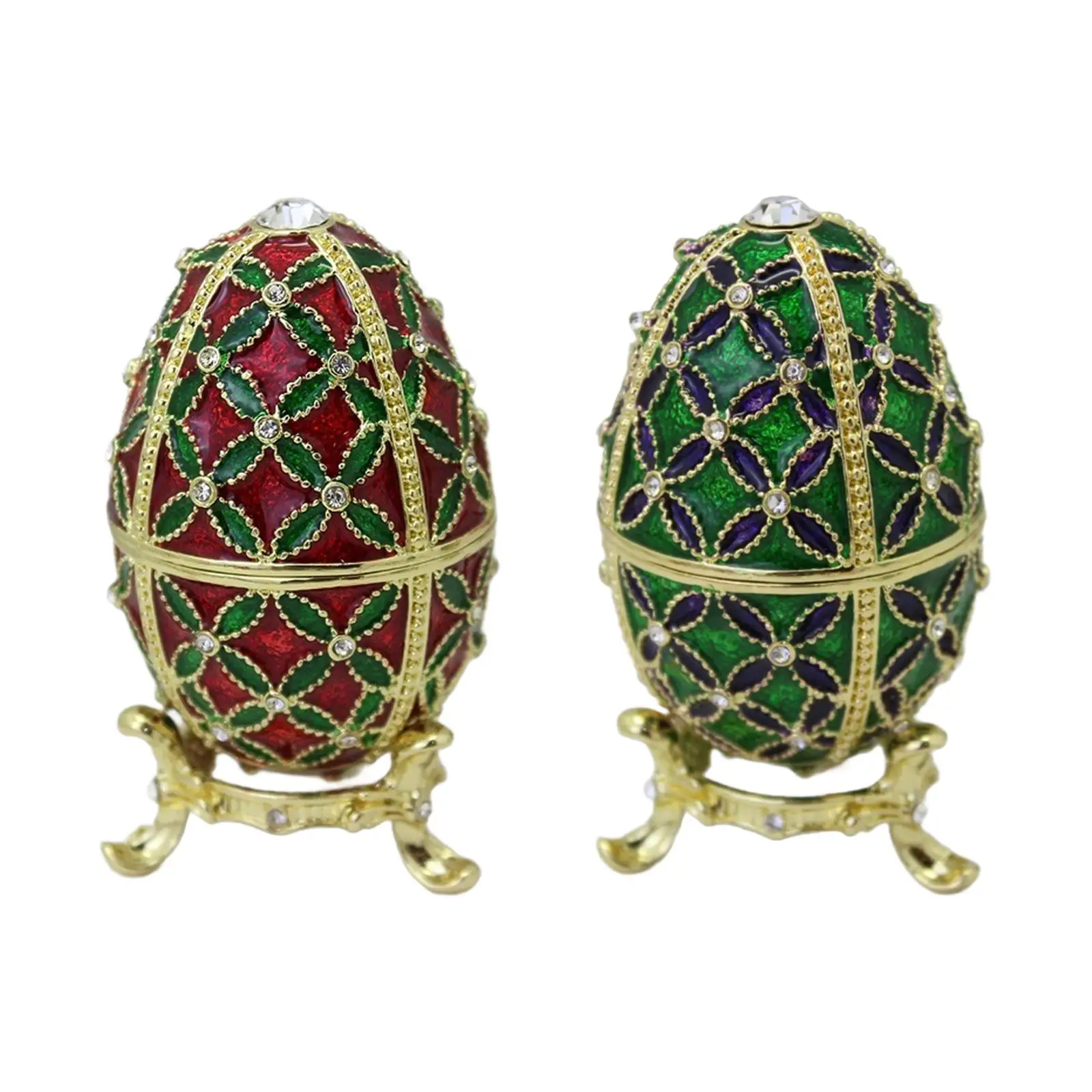 Easter Egg Trinket Box Colorful Faberge Egg Jewelry Holder for Easter Gift Collection Spring Activities Family Living Room