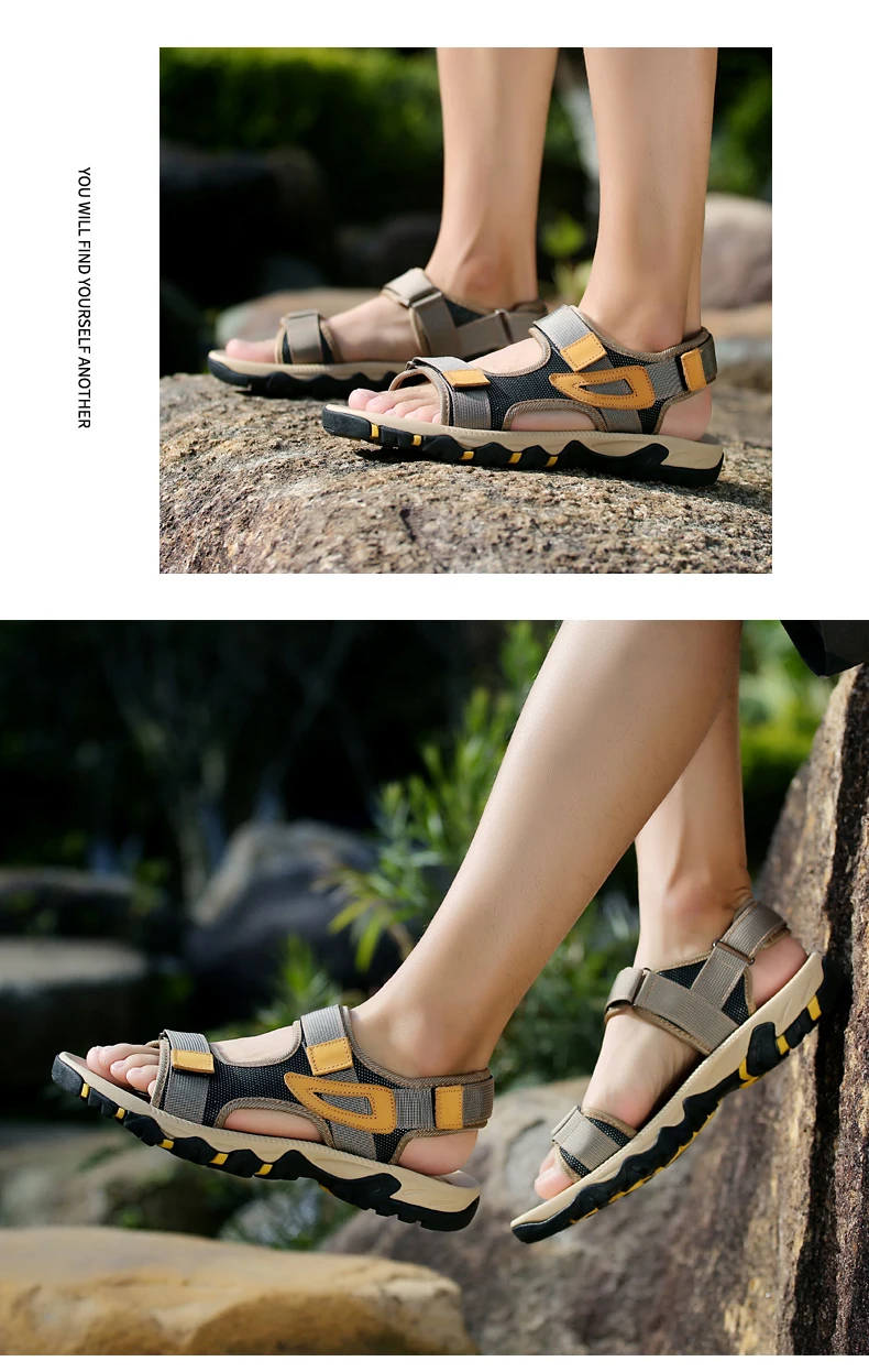 Große Größe Sommer Bequeme Outdoor-Herrensandalen Leichte Herrenschuhe für Männer Freizeitschuhe Wasserwander-Sandalen Weiche Strandsandalen – Detail 22