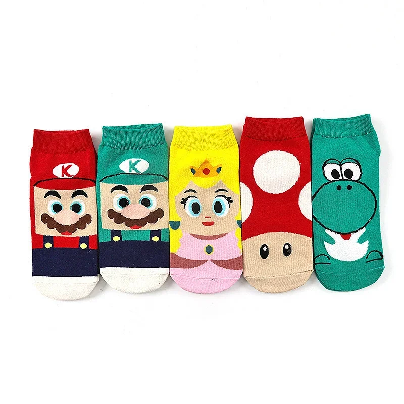 

5шт Super Mario Bros Kawaii носки с мультяшным рисунком игровые периферийные маленькие подарки