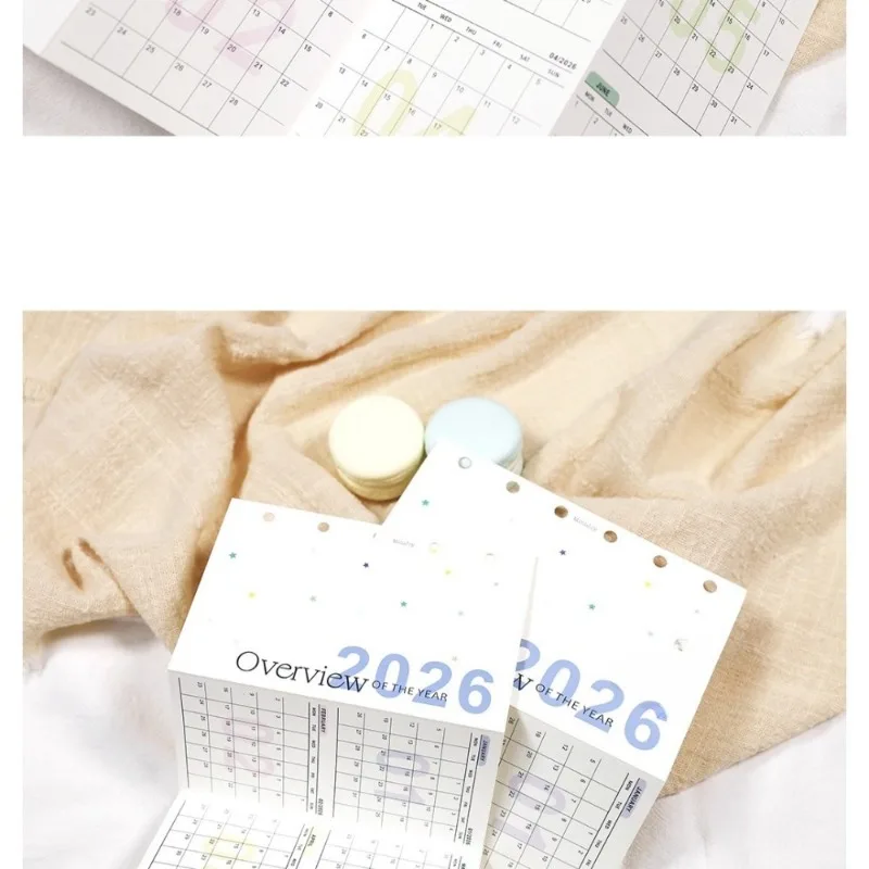 Fromthenon A6 A7 M5 2026 Kalender 4-fach gefaltete Seiten Jahresplaner Nachfüllseiten Faltbarer Kalender-Einsatz für Tagesgewohnheits-Tracker und Terminplaner – Detail 10