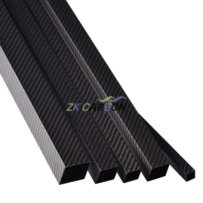 1Pcs 3K Full Carbon Fiber Square Tube OD 10mm 15mm 20mm 25mm 30mm 40mm Length 500mm for 3D Printers High Strength Carbon Tube