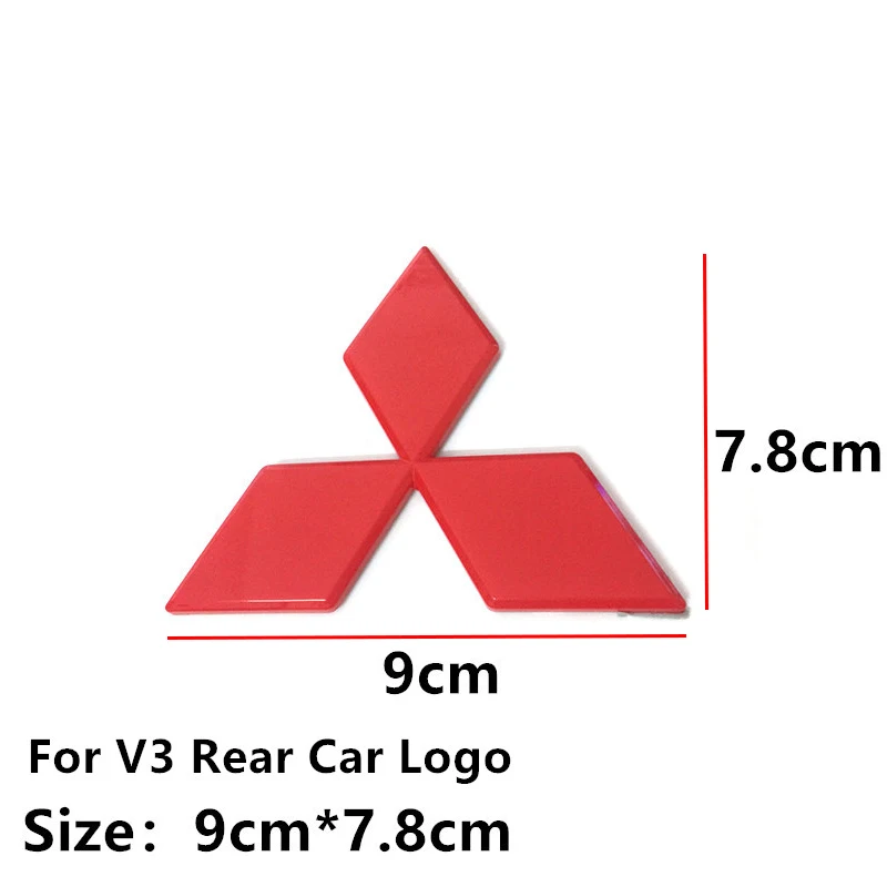 ABS Emblem For Mitsubishi Lancer Pajero V3 Car Head Front Grille Badge Rear Trunk Refitting Stickers Auto Exterior Accessoreies