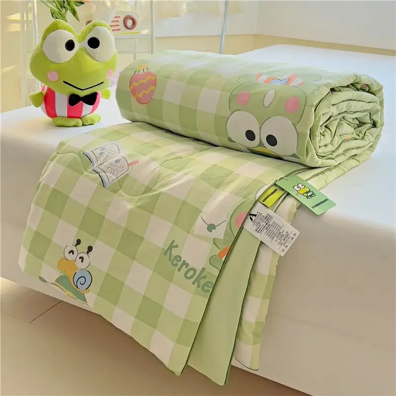 Sweet Kawaii MINISO Hello Kitty Anime Kuromi Bed Decoration Cute Cinnamoroll Washable Soft Comforter Quilt Cover Gifts Toys