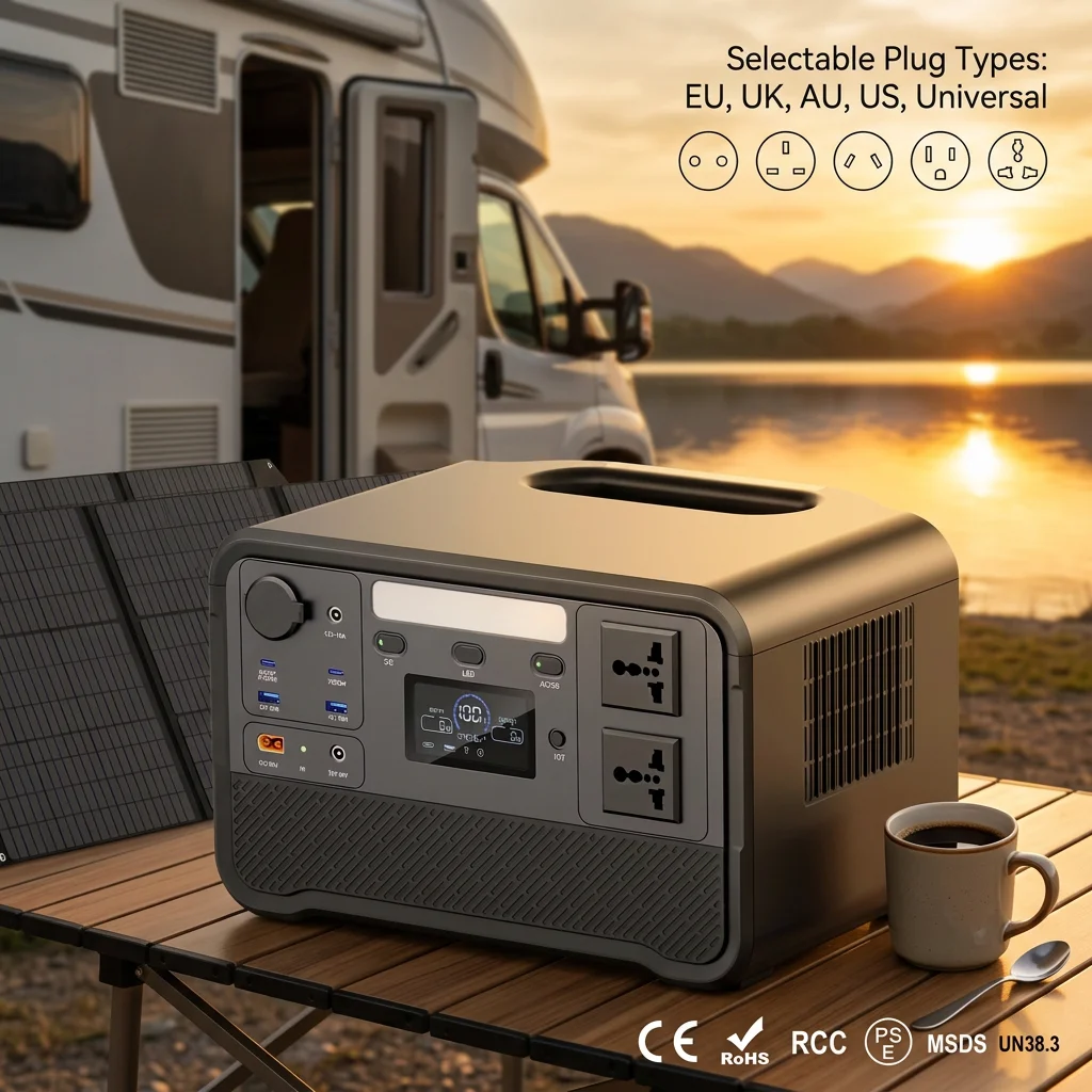 700W LiFePO4 Fast Charge Portable Station Solar Generator Pure Sine Wave Inverter Smart App External Battery for Off-Grid