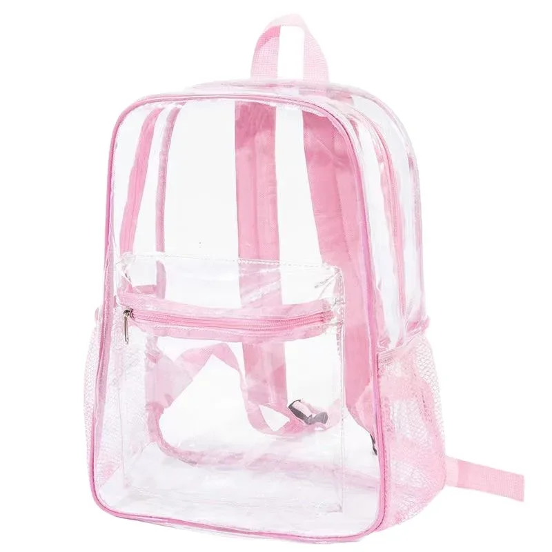 

Transparent backpack large capacity waterproof student school bag outdoor travel jelly bag transparent pouch