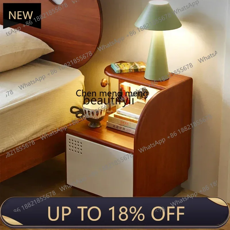 

P178 Retro bedside cabinets medieval solid wood boxwood bedroom simple storage narrow storage cabinet