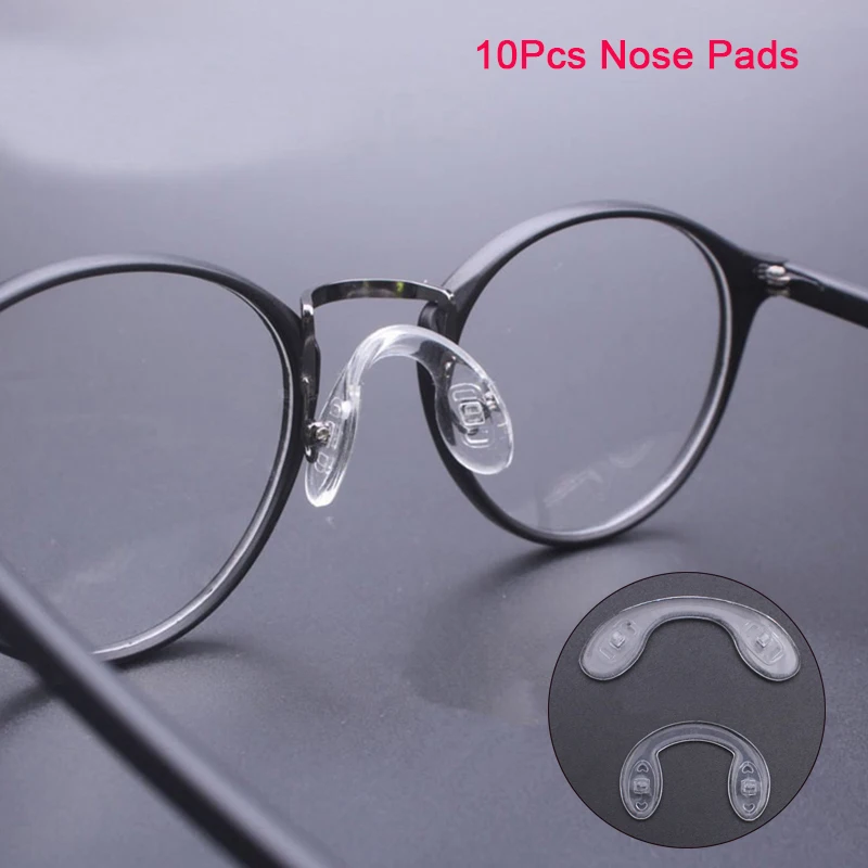 

10pcs U Shape Silicone Conjoined Eyeglass Soft Nose Pads For Glasses Anti-Slip Insert Nose Pad