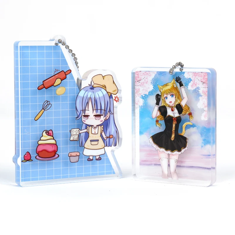 Custom 8mm Thick Acrylic Stands Keychain Customized Anime Charms Clear Personalized Designer Car Keychains view 6