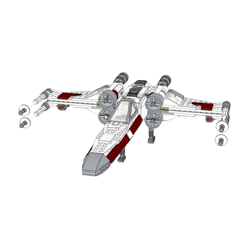 550pcs MOC Star Battle T-65 X Wing Working S-foils Modification Model Toy Building Blocks Christmas Gift Construction Art Idea