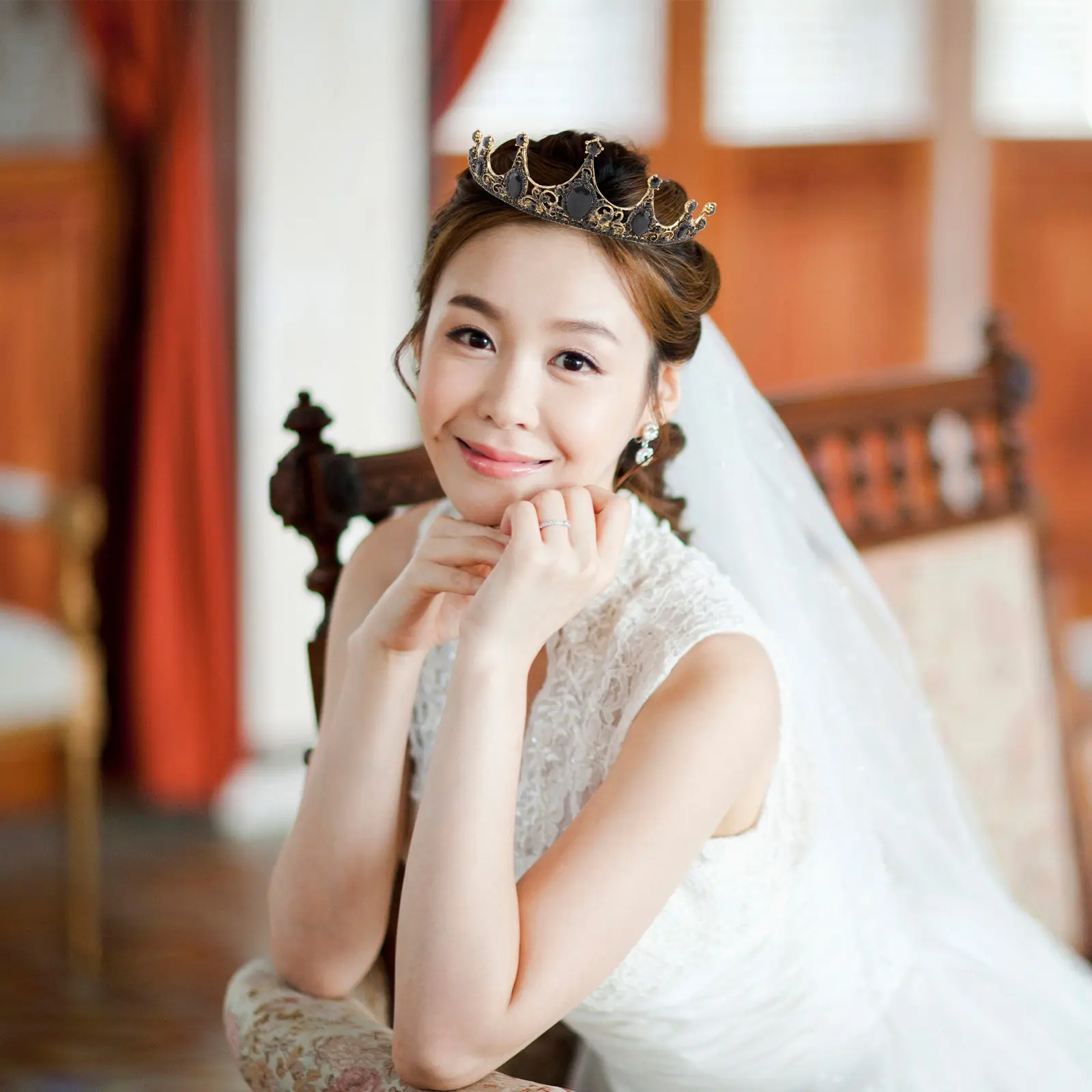 

Crystal Crown Headband Rhinestone Decor Rhinestone Decor Crown Hair Accessories Women Party Tiara Lightweight NonFading