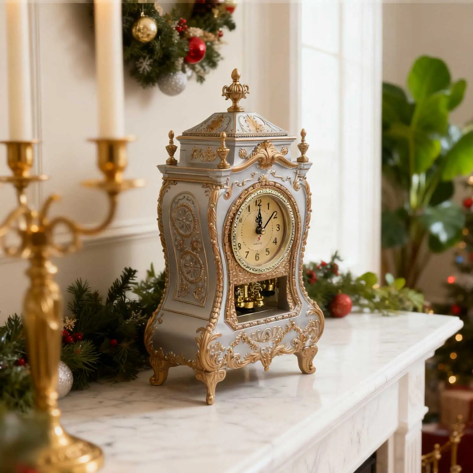 Antique Style Clock Musical Decorative Clock Cheerful Clock With 12 Music Melodies Decorative Clock For Cafes Antique