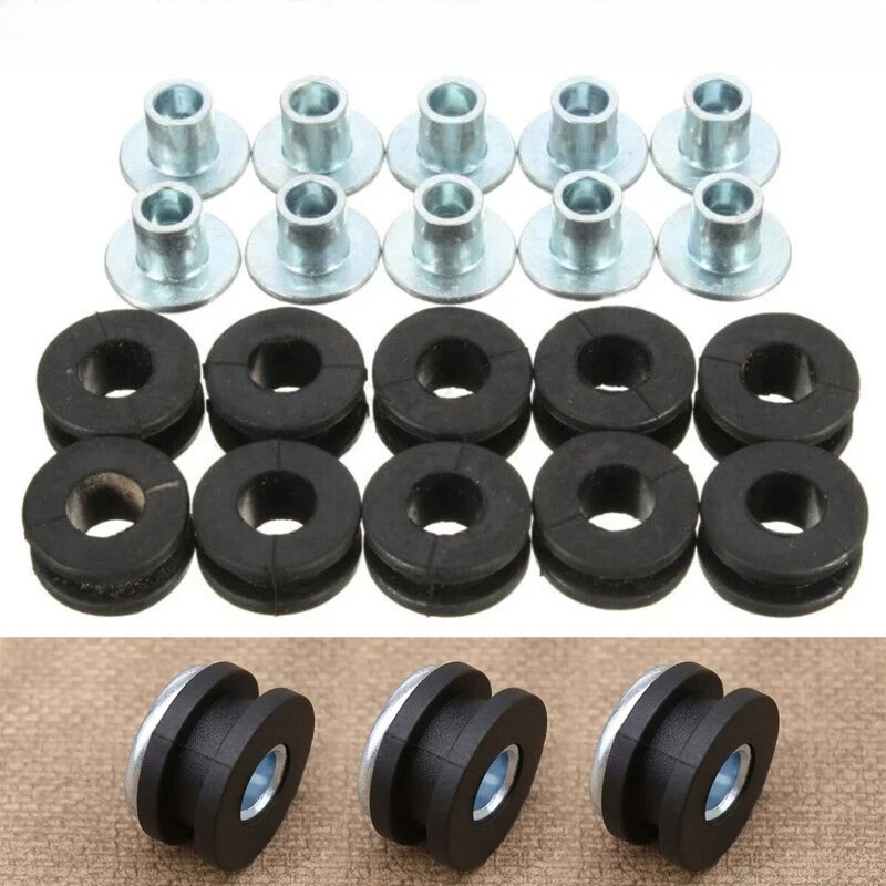 20 sets M6 Motorcycle Rubber Grommets Bolt Kit Pressure Relief Cushion Accessories Rubber Gaskets