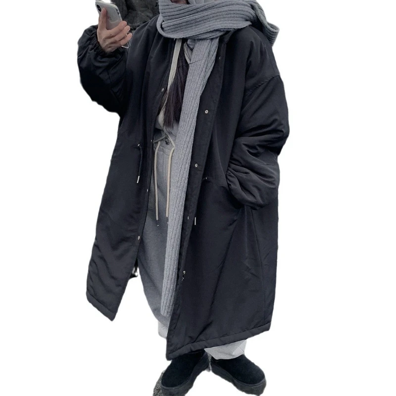 سترات نسائية معاطف طويلة سترات بياقة واقفة معطف برباط سميك دافئ Y2k ملابس الشارع الشهير ملابس خارجية للعمل للخريف والشتاء #5