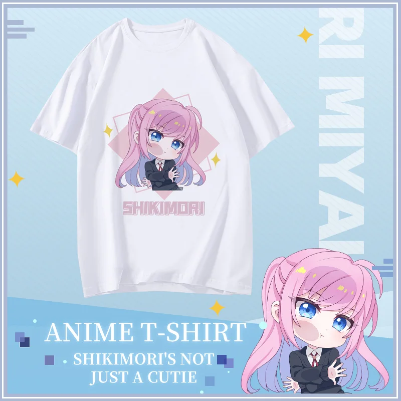 Anime Shikimori's Not Just a Cutie Shirt Shikimori Miyako Cosplay Short-sleeved T-shirt Cotton Men Women Black T-shirts