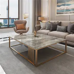 Modern Nordic slate coffee table, light luxury, simple small apartment, living room coffee table, square Italian minimalist offi