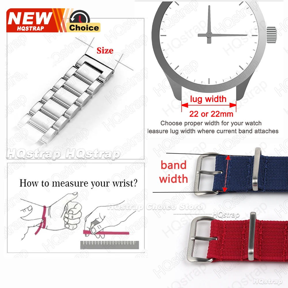 Polished Matte Buckle Nylon for Military Watch Band 18mm 20mm 22mm Universal Replacement Watchband for Omega Women Men Bracelets image 6