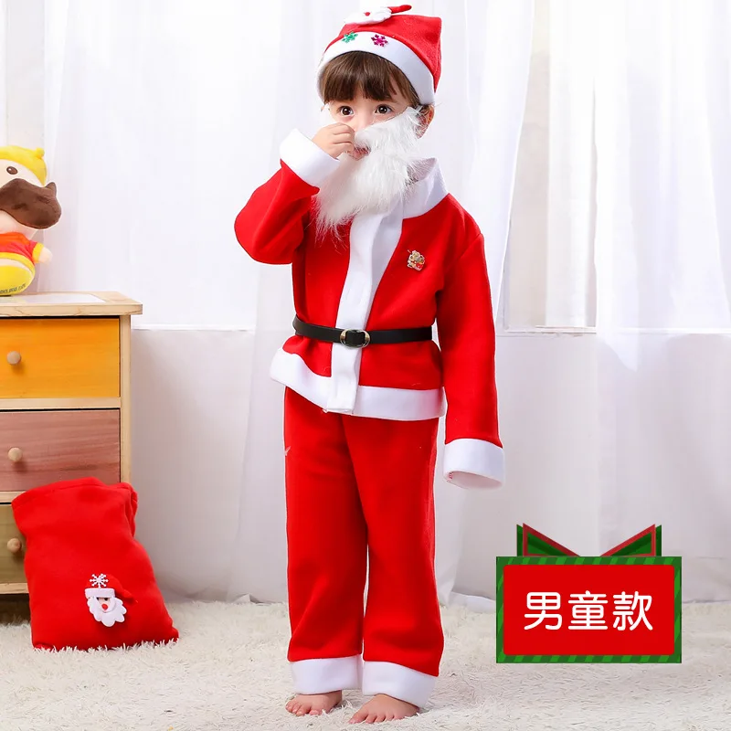 Kinder Kerst Kostuum Jurk Jongens Meisjes Performance Kleding Kleuterschool Kleding Kleding Kids Santa Claus Pak