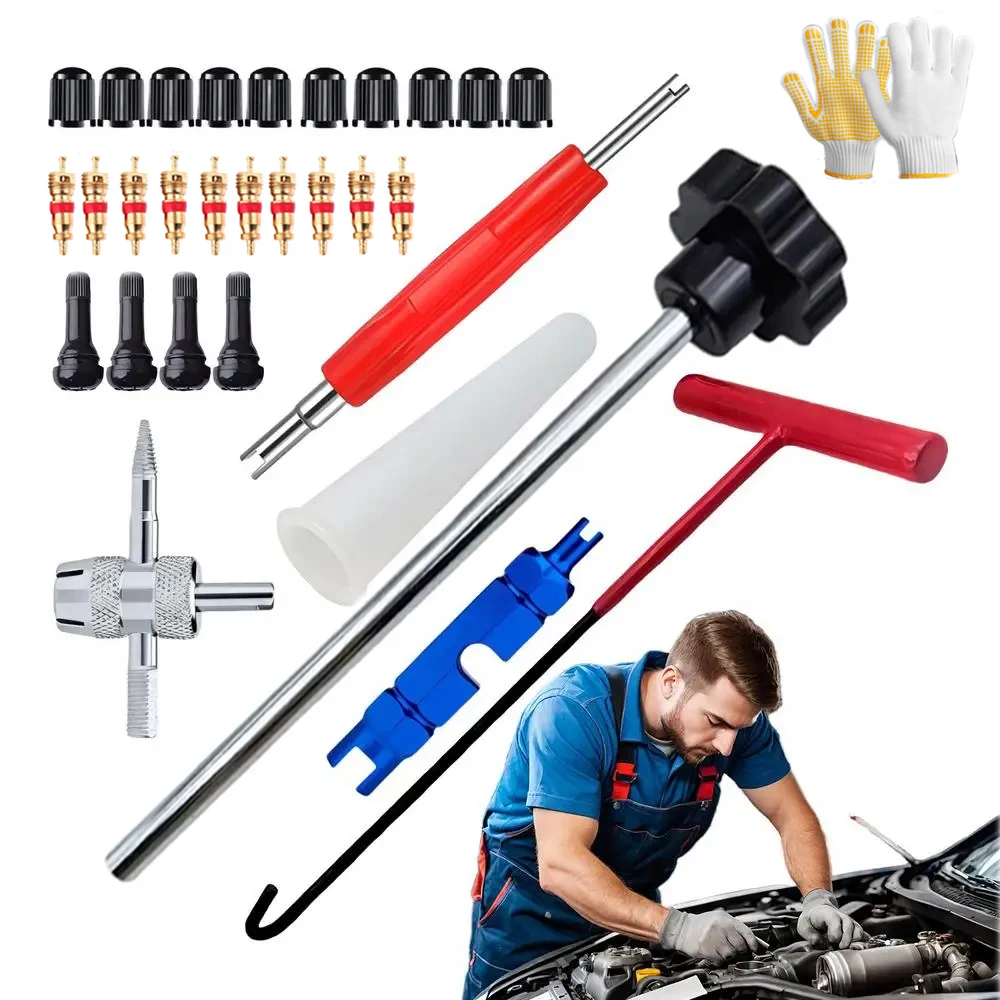 

Ventilation valve with valve core quick replacement valve tool tire free valve installation tool Tire Remover Accessory Set
