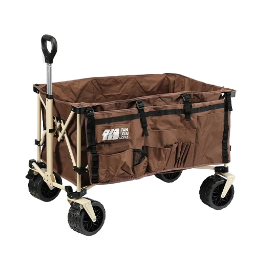 Top Ranking Foldable Trolley Beach 7inch Tanker Wheel Folding Camping Cart With Aluminum Alloy Rod view 2