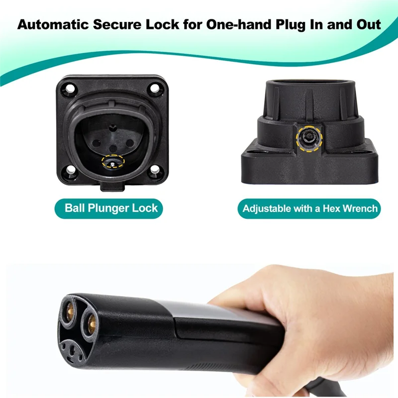 

B-Est EV Charger Nozzle Holster Dock With Automatic Lock And Reinforcing Ribs Wall-Mount For NACS & Tesla Connectors