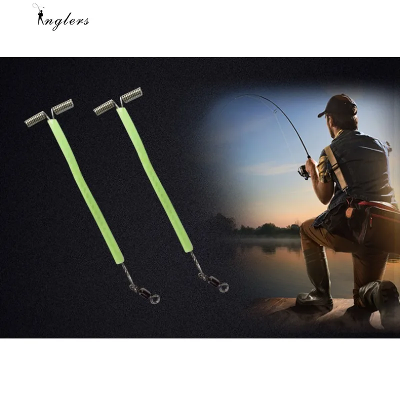 10pcs Saltwater Fishing T Shape Luminous Tube Crappie Rig Arm Branch Balance with Swivel Beads Terminal Tackle Noctilucent