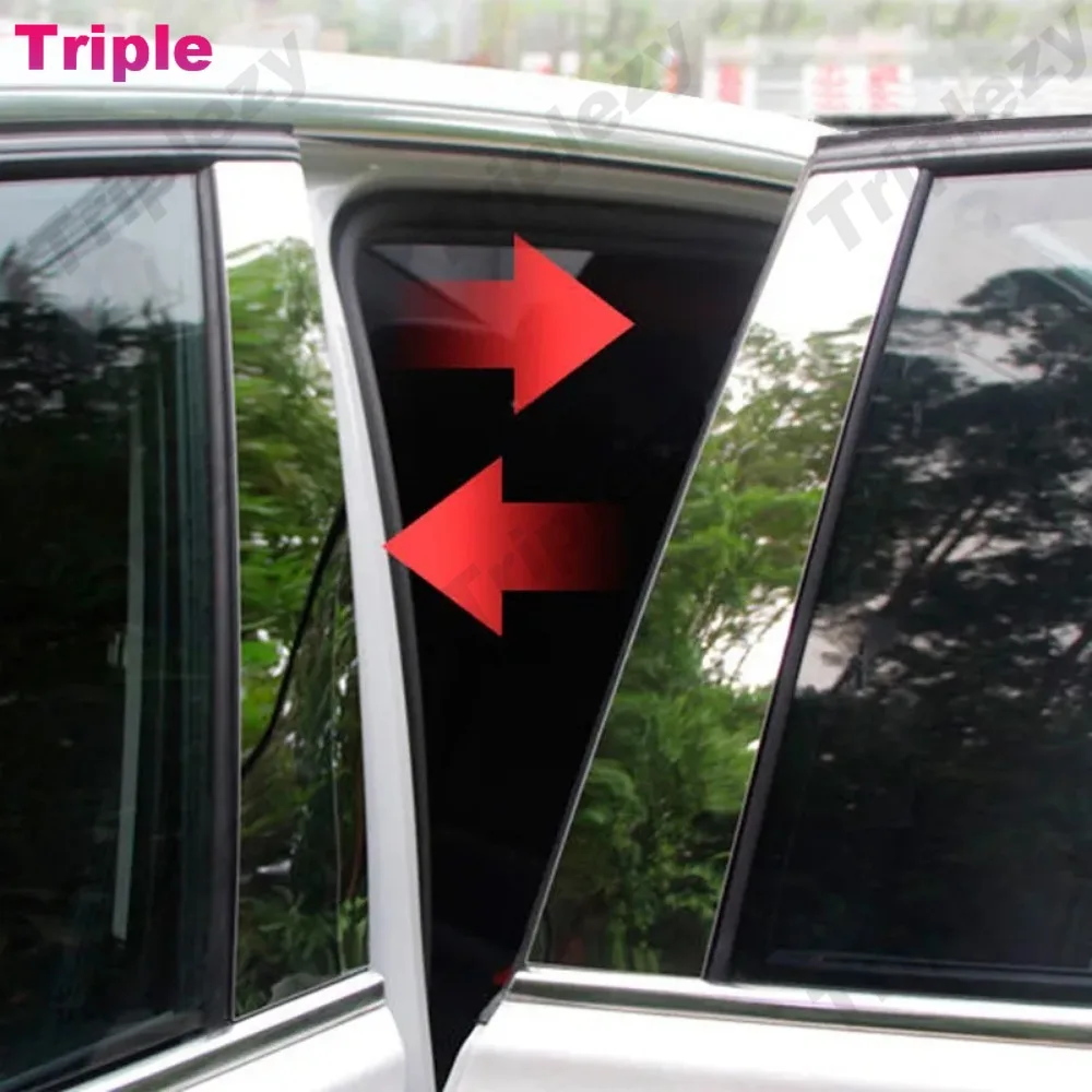 6Pcs Glossy Chrome Window Door Column B C Pillar Post Cover Trim For Nissan Versa Note E12 2012-2020 PC Material Decoration